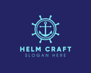 Ship Marine Helm Anchor logo design