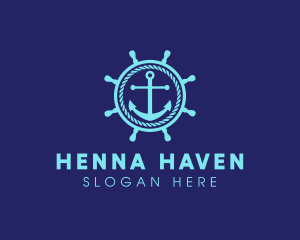 Ship Marine Helm Anchor logo design