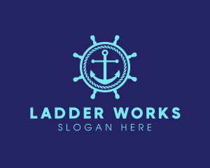 Ship Marine Helm Anchor logo design