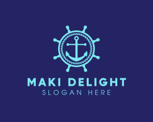 Ship Marine Helm Anchor logo design