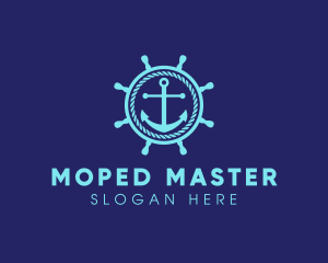 Ship Marine Helm Anchor logo design