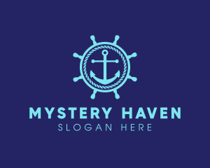 Ship Marine Helm Anchor logo design