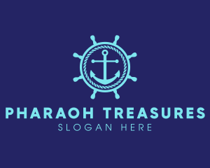 Ship Marine Helm Anchor logo design