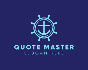 Ship Marine Helm Anchor logo design