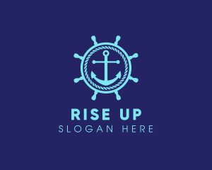 Ship Marine Helm Anchor logo design