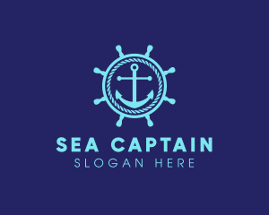 Ship Marine Helm Anchor logo design