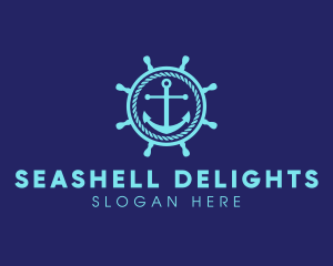 Ship Marine Helm Anchor logo design