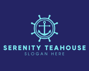 Ship Marine Helm Anchor logo design