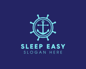 Ship Marine Helm Anchor logo design