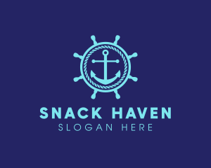 Ship Marine Helm Anchor logo design