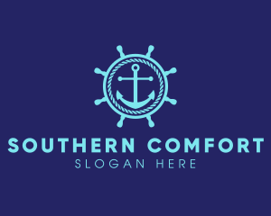 Ship Marine Helm Anchor logo design