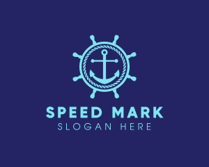 Ship Marine Helm Anchor logo design