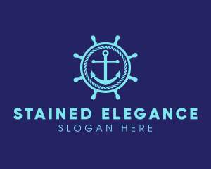 Ship Marine Helm Anchor logo design