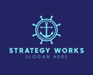 Ship Marine Helm Anchor logo design