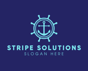 Ship Marine Helm Anchor logo design