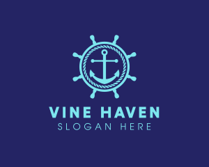 Ship Marine Helm Anchor logo design