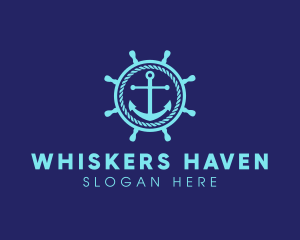 Ship Marine Helm Anchor logo design