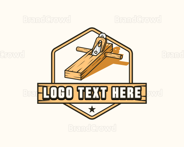 Wood Planer Carpentry Logo