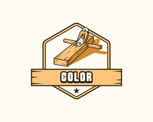 Wood Planer Carpentry Logo