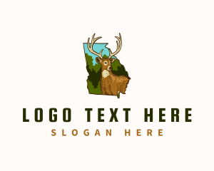 Map - Georgia White Tailed Deer logo design