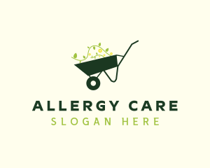 Lawn Care Plant Wheelbarrow logo design