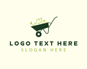 Lawn Care Plant Wheelbarrow Logo