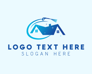 House - House Roof Pressure Washing logo design