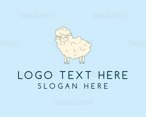 Cute Sheep Sketch Logo