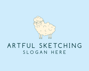 Cute Sheep Sketch logo design