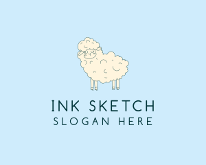 Cute Sheep Sketch logo design