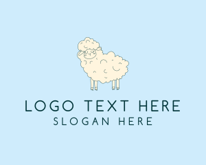 Newborn - Cute Sheep Sketch logo design