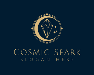 Cosmic Crystal Emblem logo design