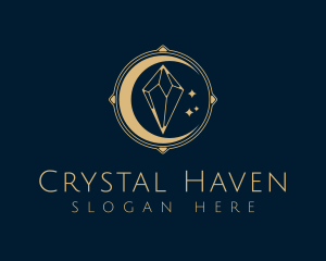 Cosmic Crystal Emblem logo design