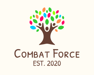 Social Welfare - Colorful Community Tree logo design