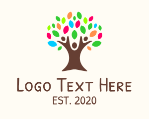 Healthy Living - Colorful Community Tree logo design