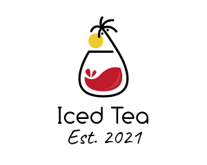 Tropical Red Iced Tea logo design