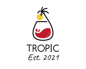 Tropical Red Iced Tea logo design