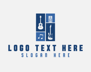 Classic Music - Music Instrument Guitar logo design