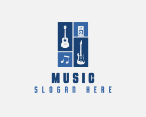 Music Instrument Guitar logo design