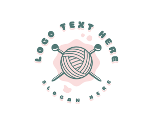 Handmade - Cute Knitting Yarn logo design