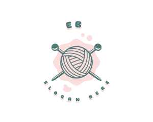 Cute Knitting Yarn Logo