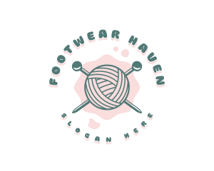 Cute Knitting Yarn Logo