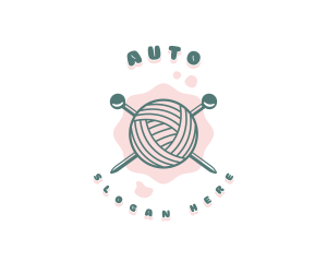 Cute Knitting Yarn Logo