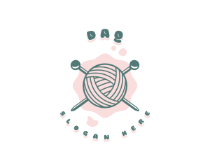 Cute Knitting Yarn Logo