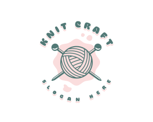 Cute Knitting Yarn logo design