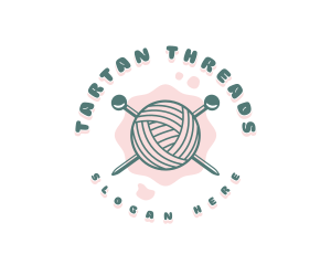 Cute Knitting Yarn logo design