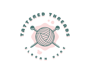 Cute Knitting Yarn logo design