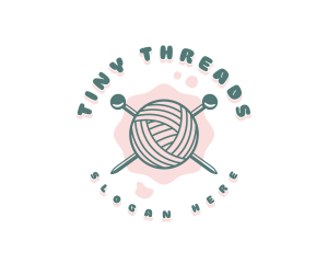 Cute Knitting Yarn logo design