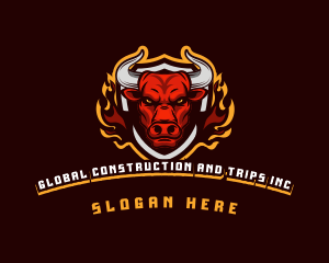 Flame Bull Shield Gaming Logo