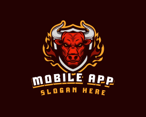 Flame Bull Shield Gaming Logo